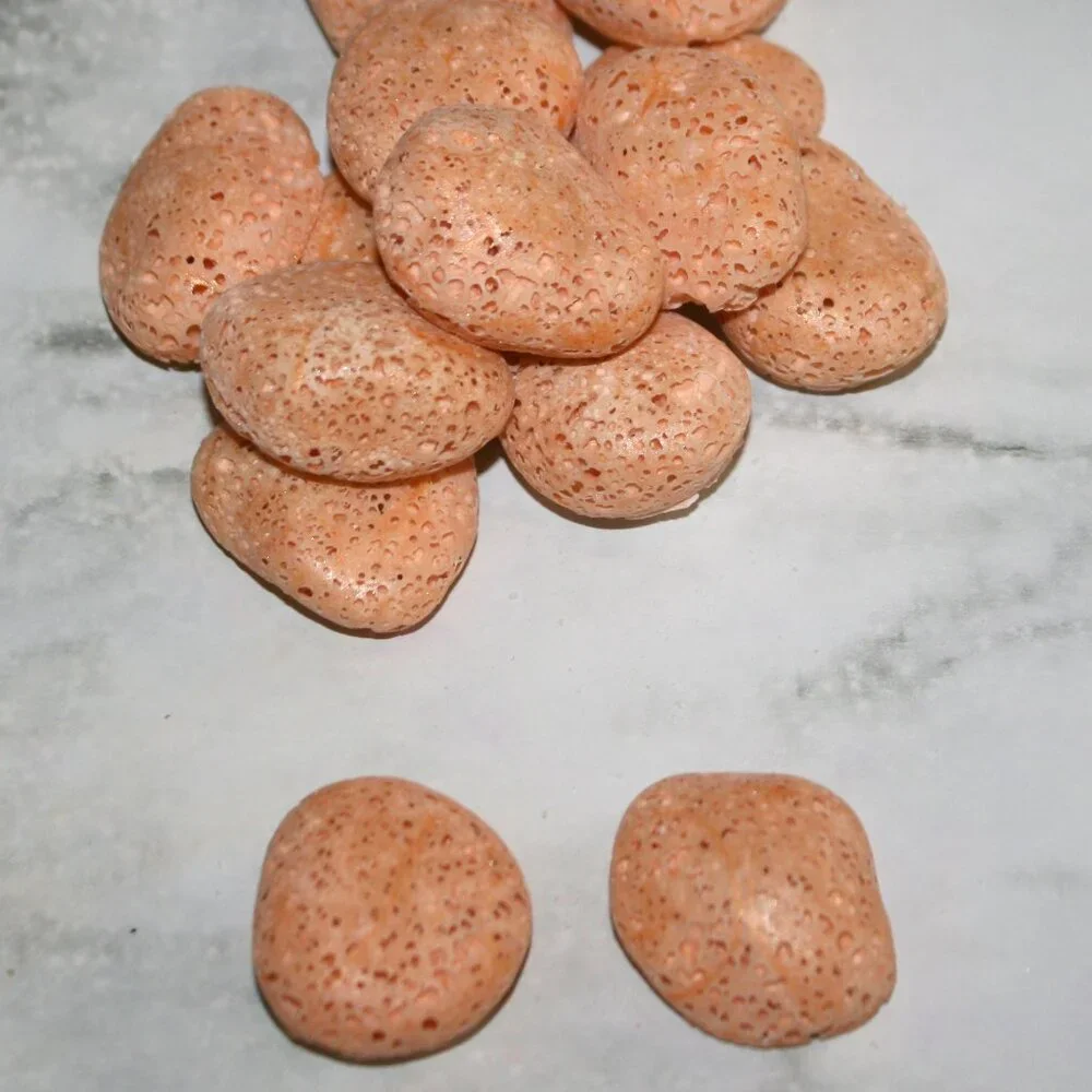 HAND CRAFTED 2 Orange Aroma Stones Aromatherapy Essential Oil Diffuser Pair